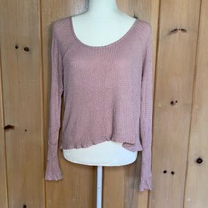 Pink waffle sweater